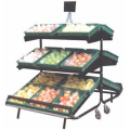 Vente chaude affichage fruits et légumes de supermarché panier, fruits frais et légumes table, moderne présentoirs